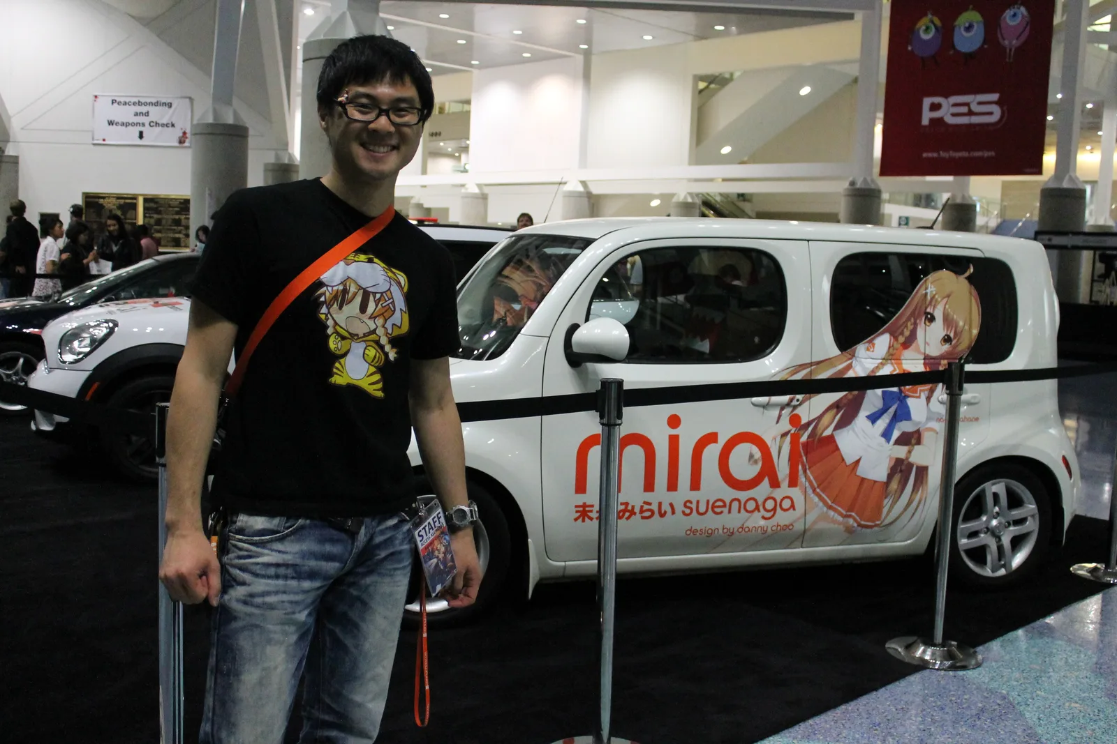 Danny Choo and Nissan Cube Mirai Suenaga itasha at Anime Expo 20120628
