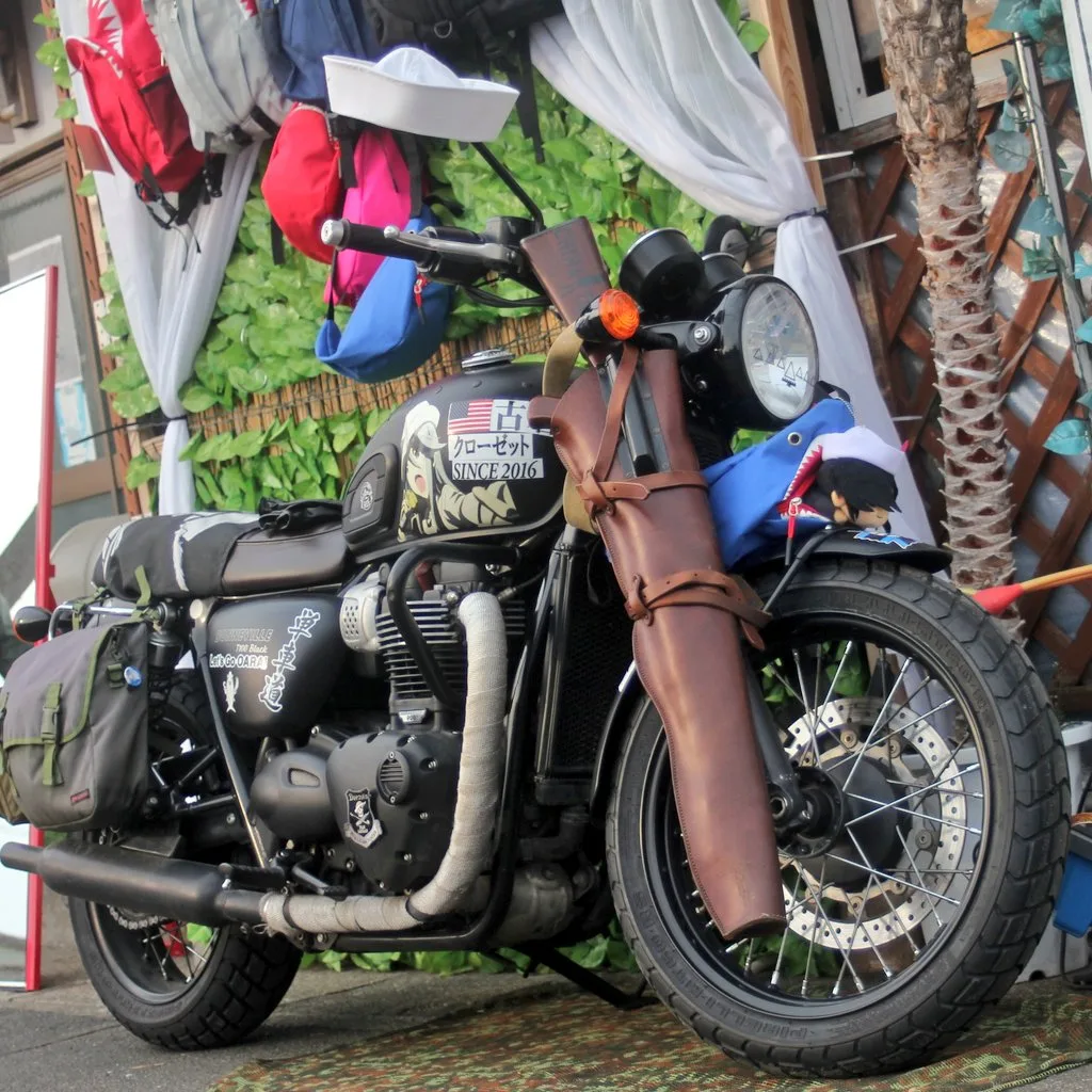 Girls und Panzer motorcycle in Oarai Japan.