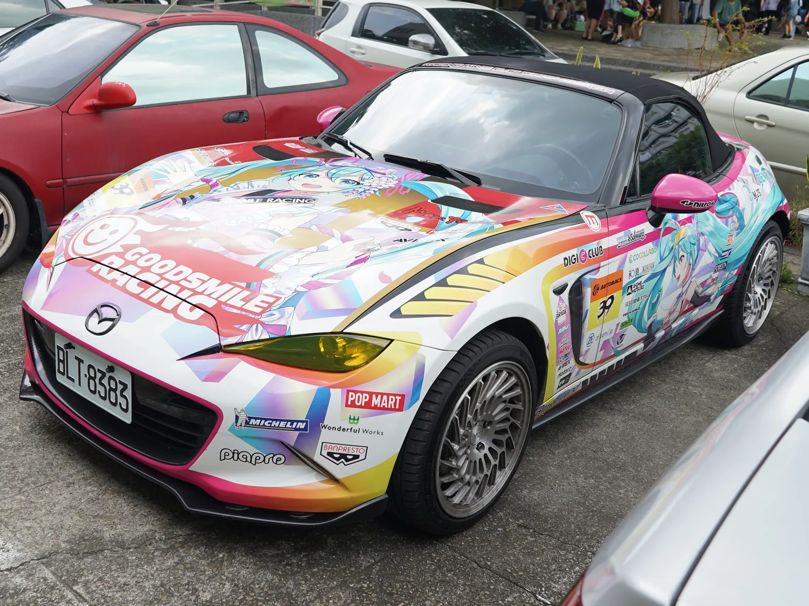 Hatsune Miku itasha BLT-8383 left side at Hall 1, WTC Taichung 20230827