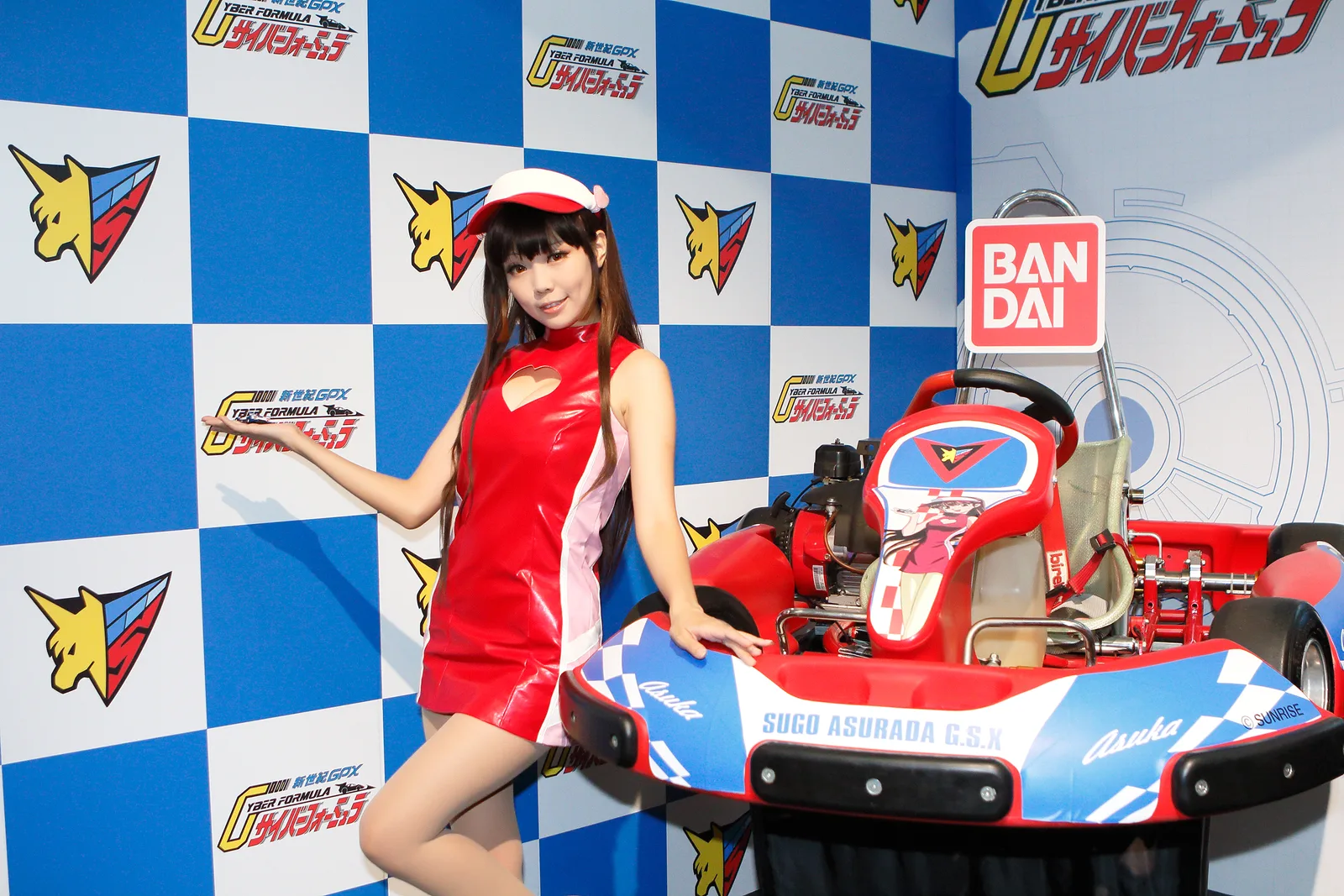 Cosplayer and kart of Asuka Sugo, Future GPX Cyber Formula 20140830a