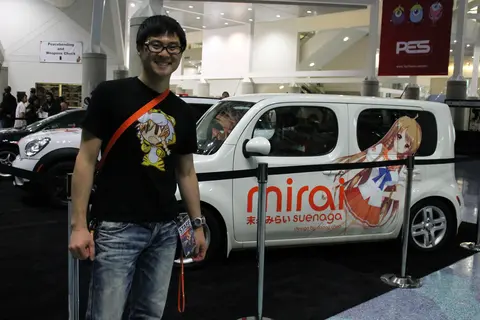 Danny Choo and Nissan Cube Mirai Suenaga itasha at Anime Expo 20120628